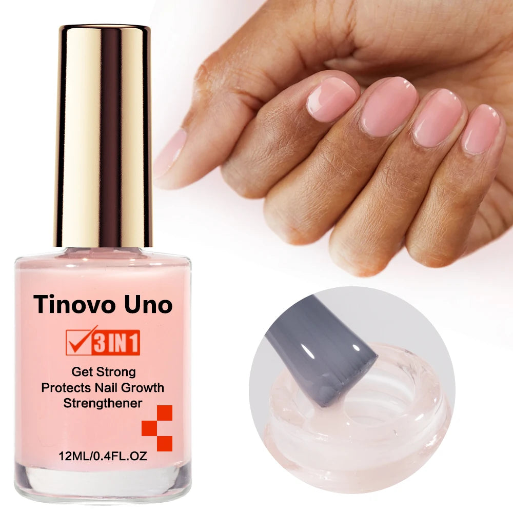 Tinovo Uno Hard Nail Serum Cuticle Oil Nail Polish Cares for Weak Brittle Cracked Nails Keratin Nail Hardener Strengthener Oil