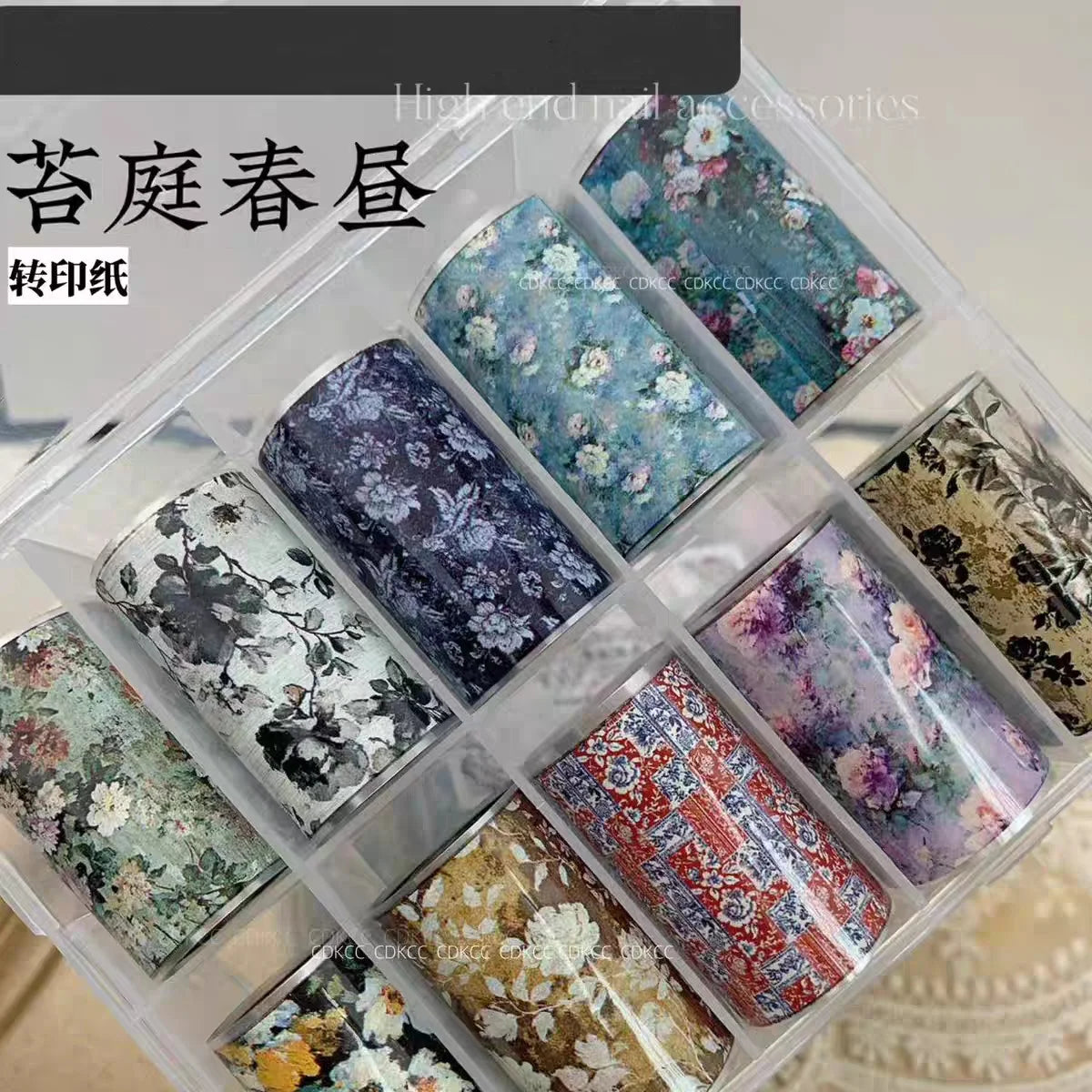 10Rolls Flower Nail Foils Transfer Paper Nail Art Stickers Manicure Set Decal Nails Decoration