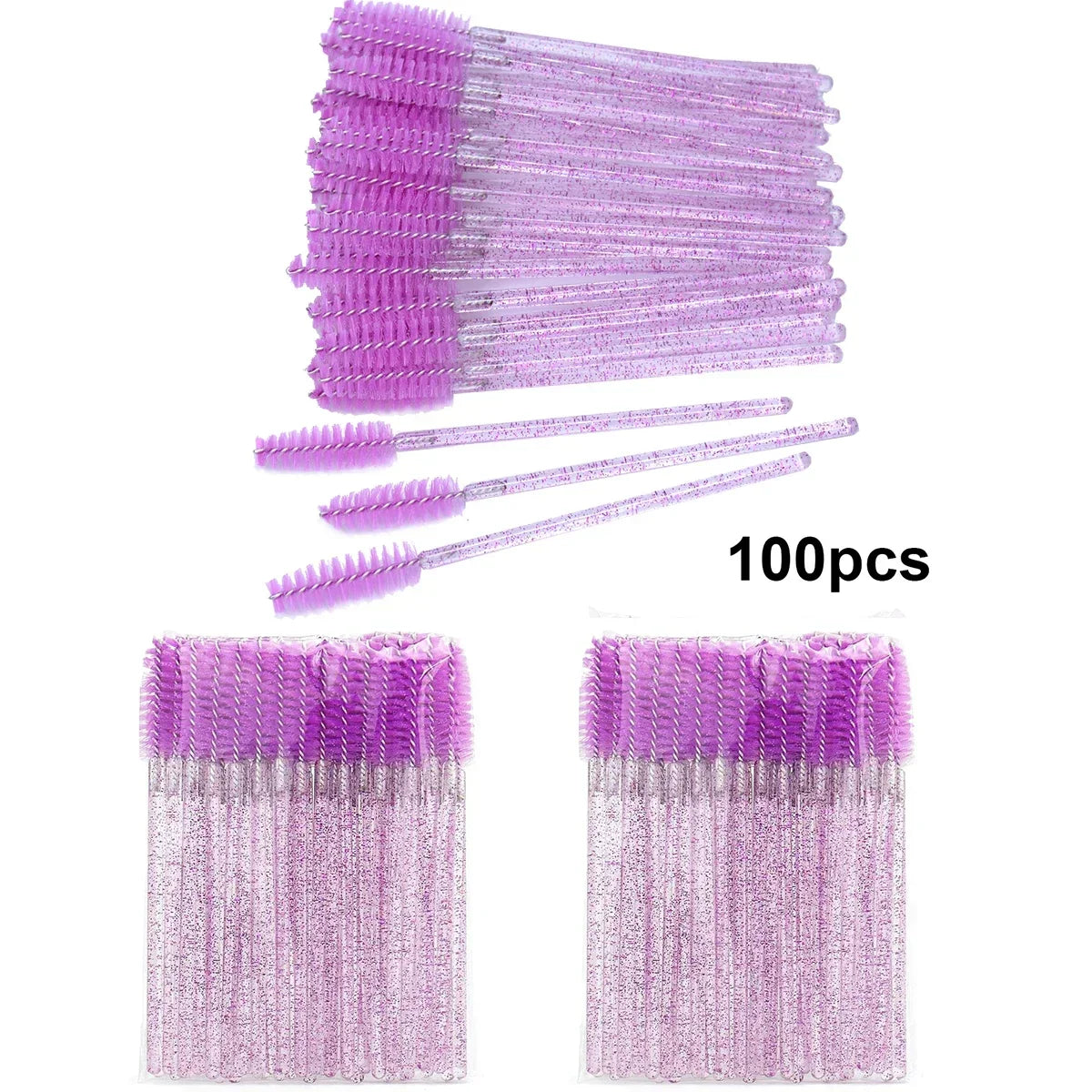 100pcs Disposable Eyelash Brushes Spoolies Micro Lash Mascara Wands Combs Wholesale for Eyelash Extension Makeup Cosmetic Tools