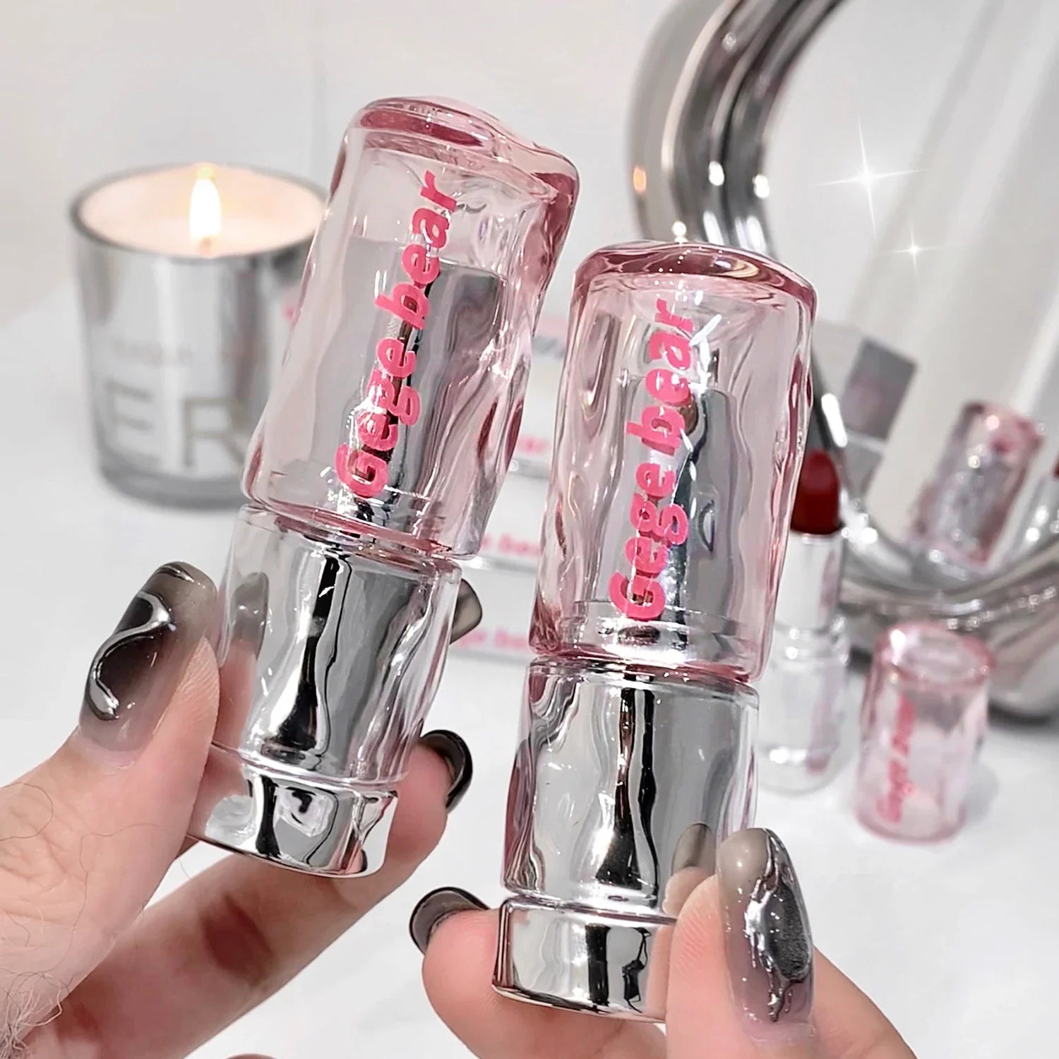 Gege bear Lightweight and translucent lipstick Watery Lip Gloss Lightweight Moisturizing Non-clumpy Ombre-lip Non-sticky