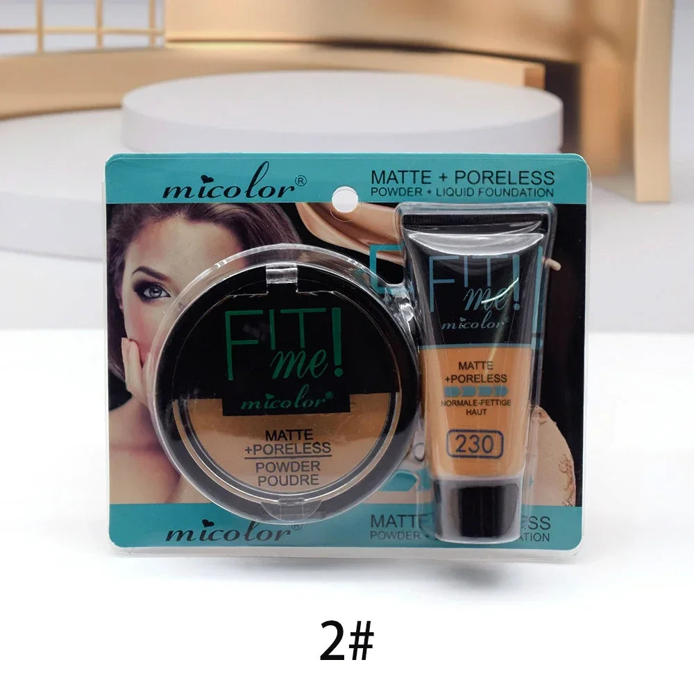 2 IN 1 Liquid Foundation Full Concealer Waterproof Base Cover Dark Circles Matte Black Skin Face Foundation Cream Makeup