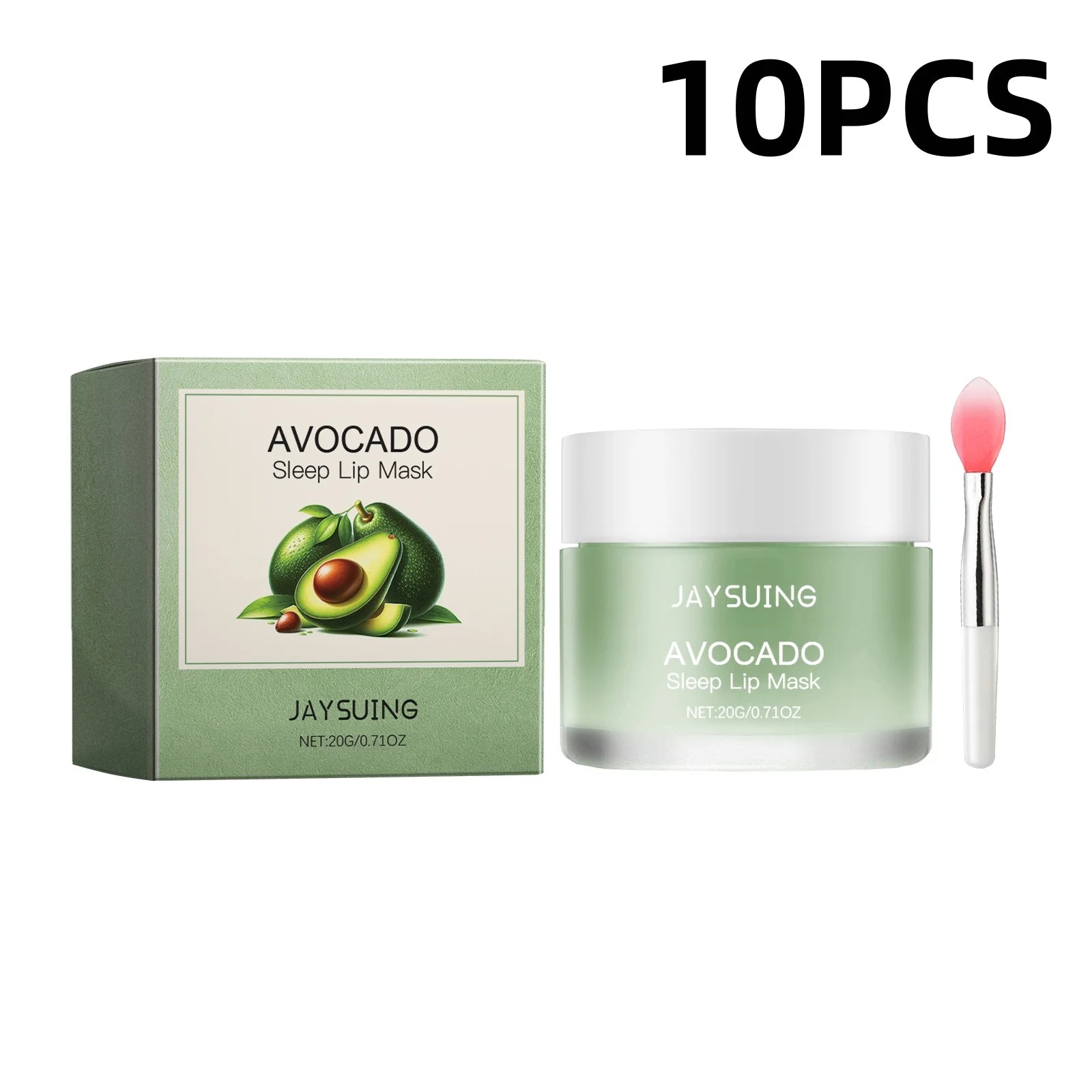 Jaysuing Avocado Overnight Lip Mask Gentle Hydration for Dry Lips Daily Moisturizing Care Treatment Nourishing Non-Sticky Balm