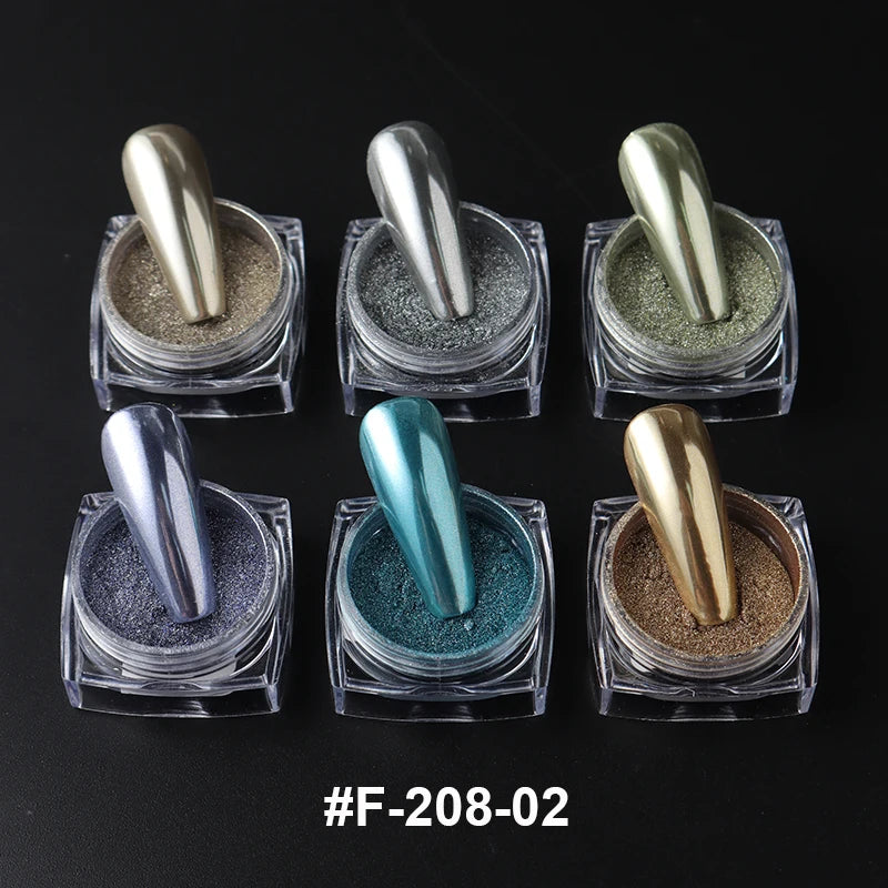 6/12pcs Gold Silver Rose Chrome Nail Powder Luxury Metallic Mirror Glitter Rubbing Pigment Dust Y2K Gorgeous Nail Art Decoration