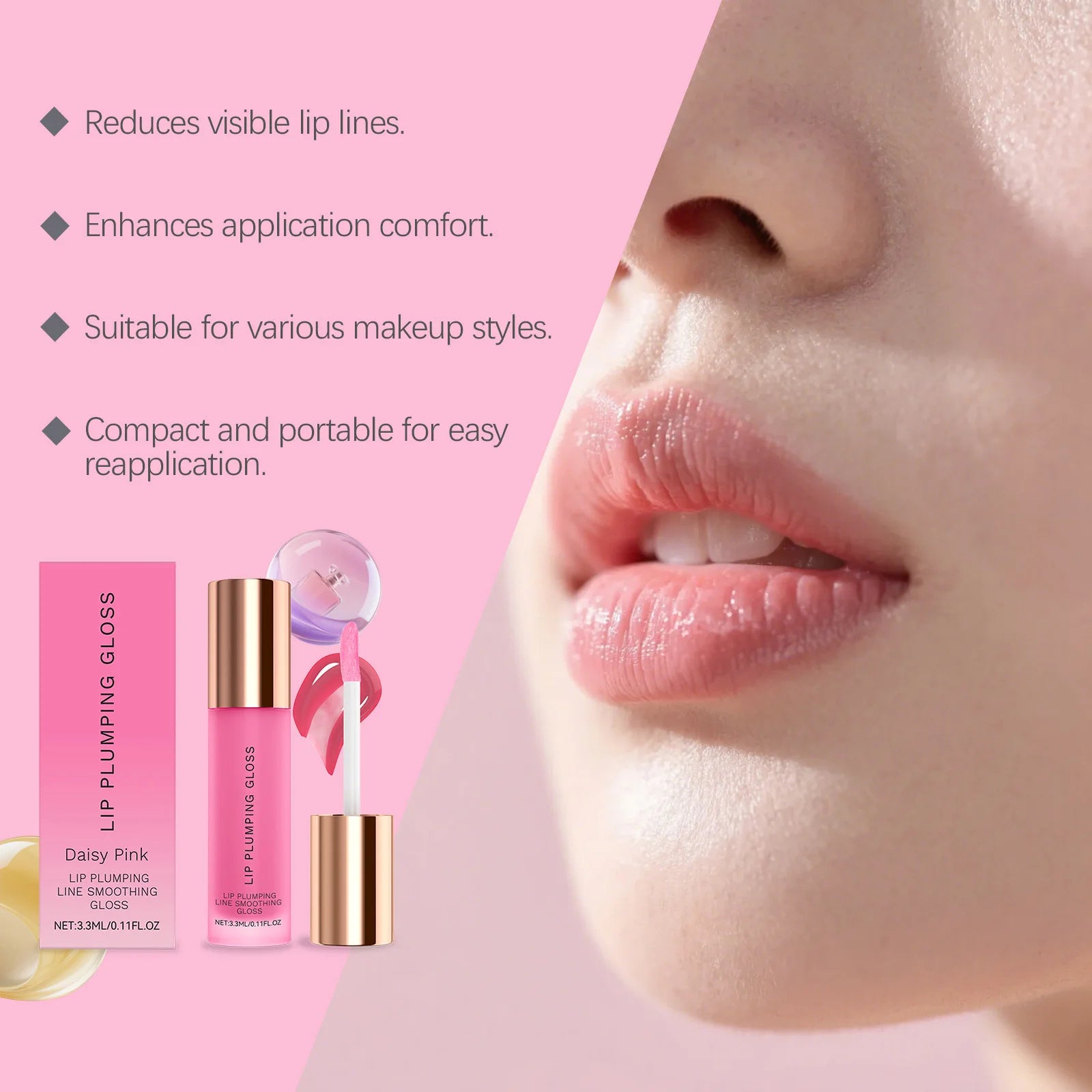 Hydrating High Shine Plumping Lip Gloss - Crystal Oil Clear Moisturizing Non-Sticky Liquid Lipstick for Long-Lasting Lip Care