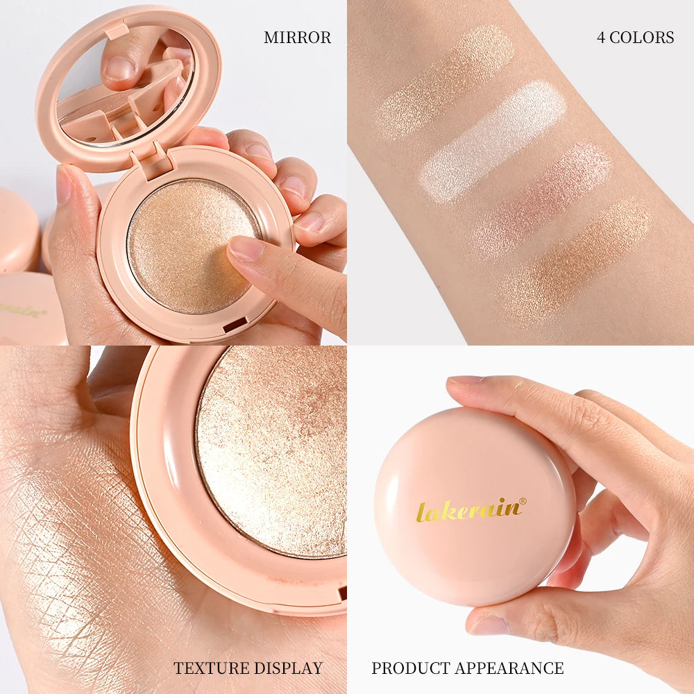 Face Highlighter Powder Instant Silky Skin Glow Long Lasting Waterproof Baked Shimmer Illuminator Makeup Contouring Glitter