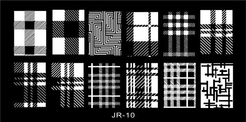 1Pc Nail Art Stamp Plate Geometric Line DIY Stamping Image Plate 6*12CM Nail Stamping Plate Stainless Steel Plate Stencil JR-030