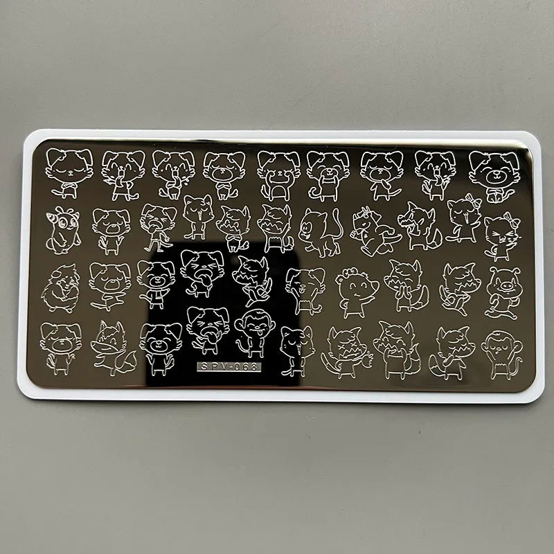 XMQ Nail Art Stamping Plates Carton Flowers Template