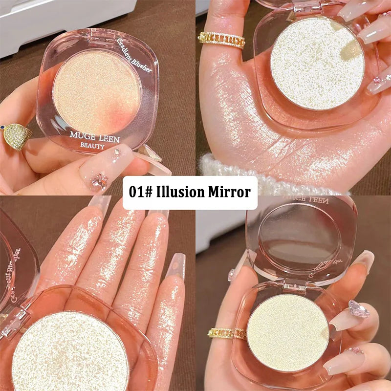 Vientiane Highlighter Powder Palette, with Fine Shimmer and Diamond-like Highlights and Contour Powder,Creamy Mousse Texture