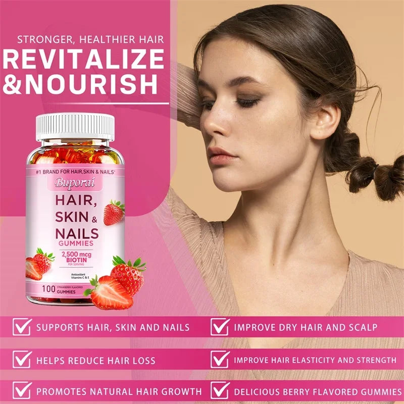 Hair, Skin and Nails Gummies - Supports Skin Care, Nails, Hair, Antioxidants and The Immune System, Antioxidant