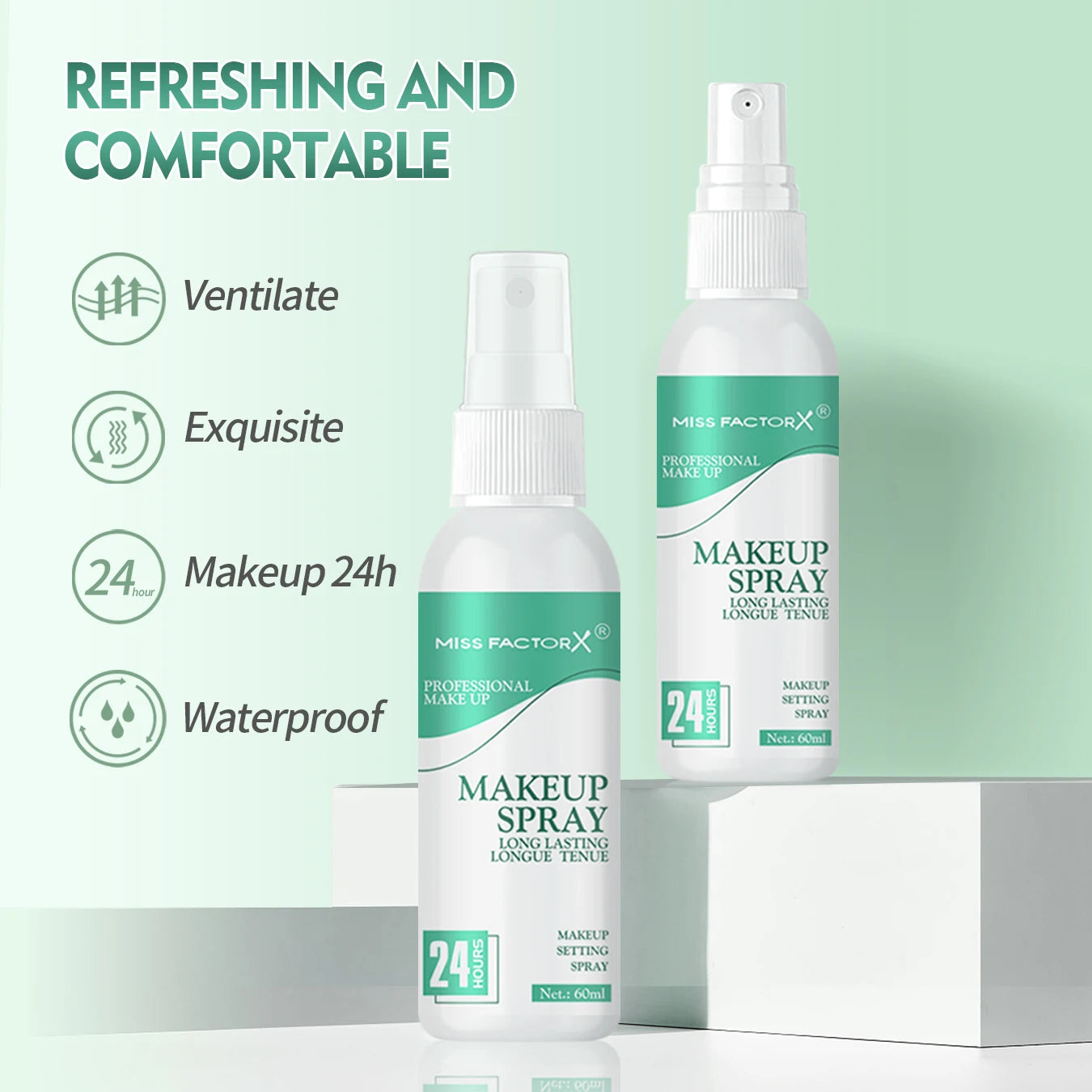Waterproof Makeup Spray Face Set Lasting Award winning Makeup Spray Anti-smudge and Makeup Off Natural finish