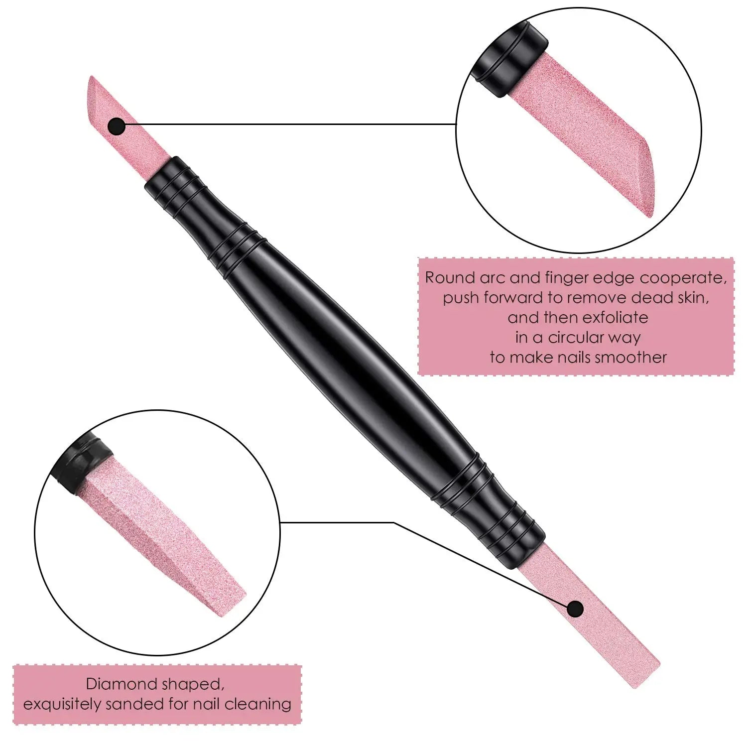Pumice Stone Nail File Pusher Nails Sanding Sticks Nail Art Pen Cuticle Remover Pushing Dead Skin Trimmer Buffer Manicure Tools