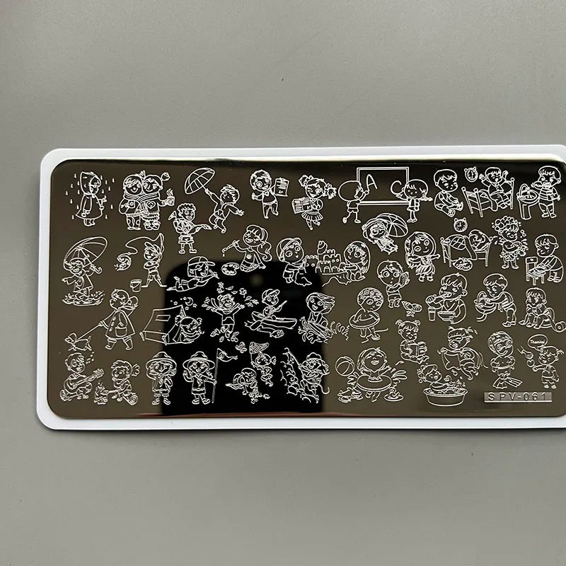 XMQ Nail Art Stamping Plates Carton Flowers Template