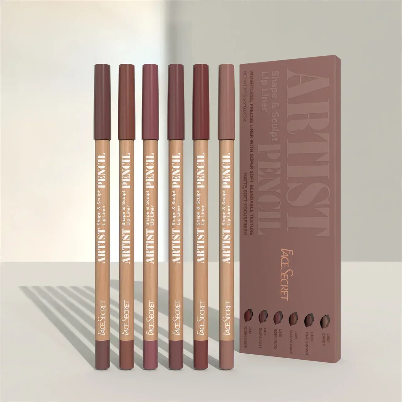 6pcs/set Lip Liner Pen 6 Colors Waterproof And Sweat-proof Not Easy To Fade Non-stick Cup Nude Lipstick Pencil SET