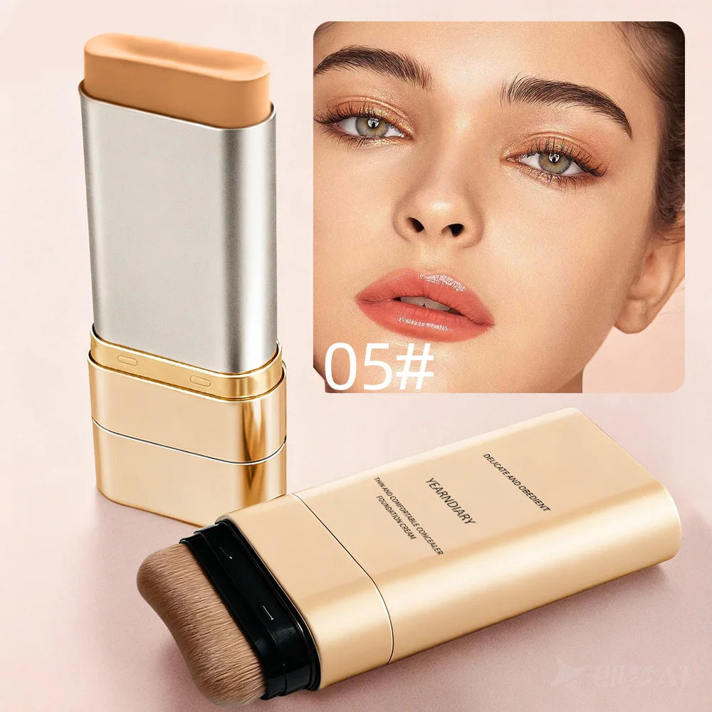 Light and Comfortable Concealer Foundation Cream, Long-lasting and Brightening Moisturizing Double-ended Foundation Cream