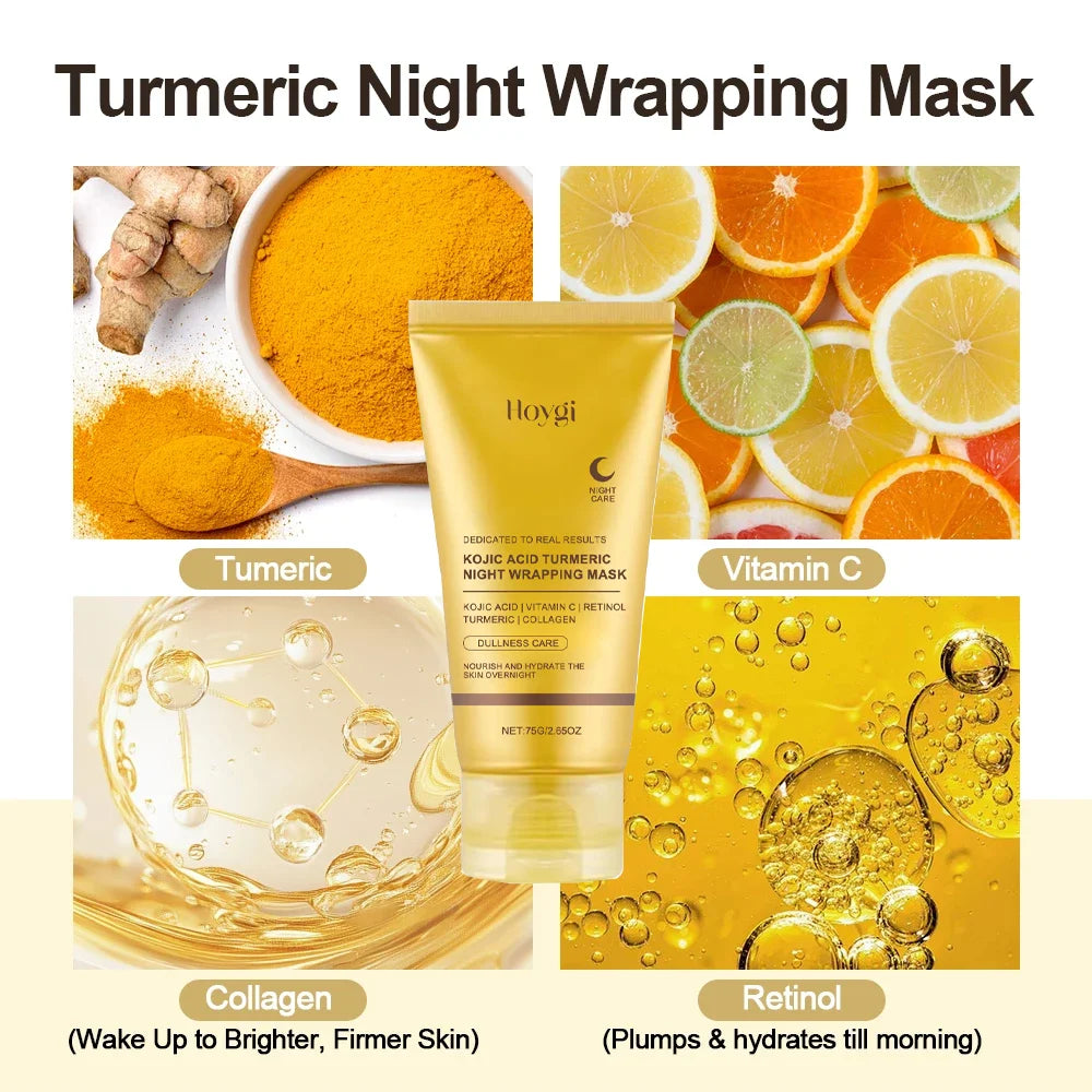 Turmeric Deep Collagen Mask Peel Off Mask Face Anti Wrinkle Lifting Korean Skin Care Masks Skin Firmnes For Nighttime Care