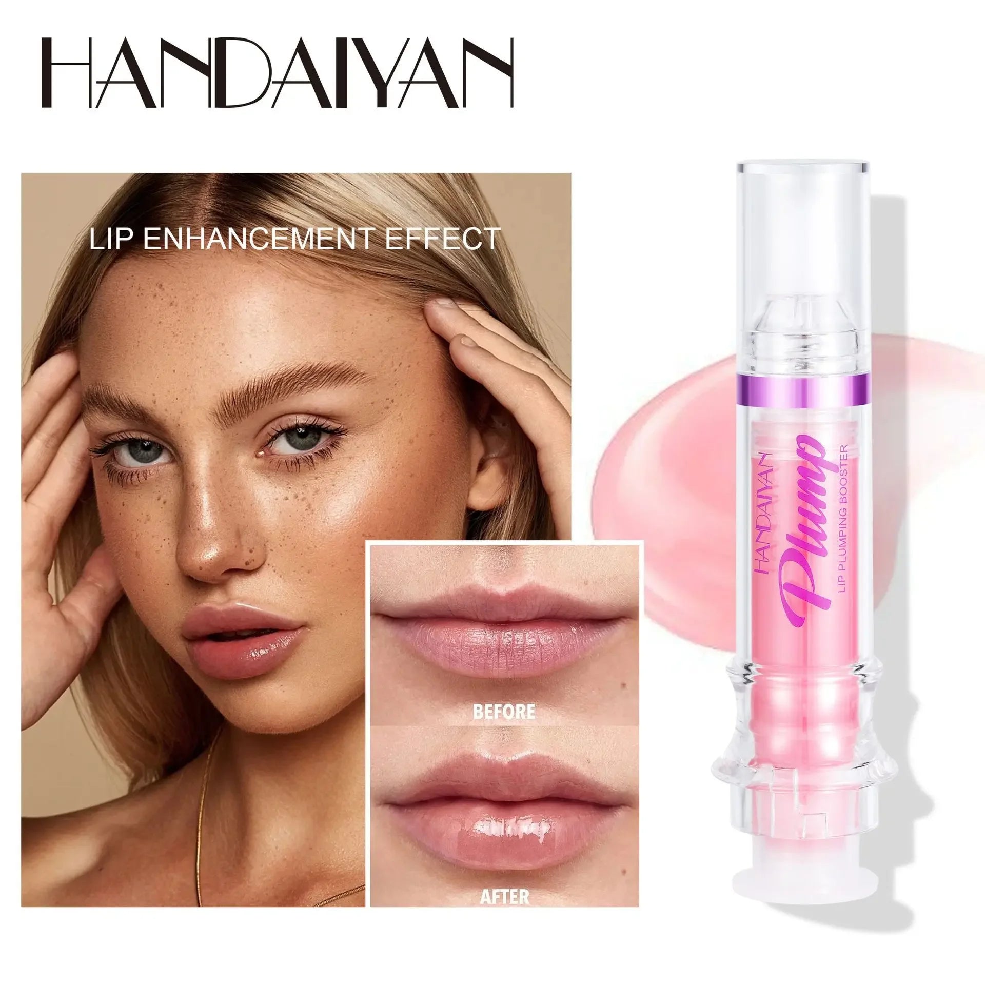 HANDAYAN 6-Color Lip Plumping Booster Moisturizing Clear Lip Gloss Plumping Honey Lip Oil Rich Lips Lipgloss Makeup