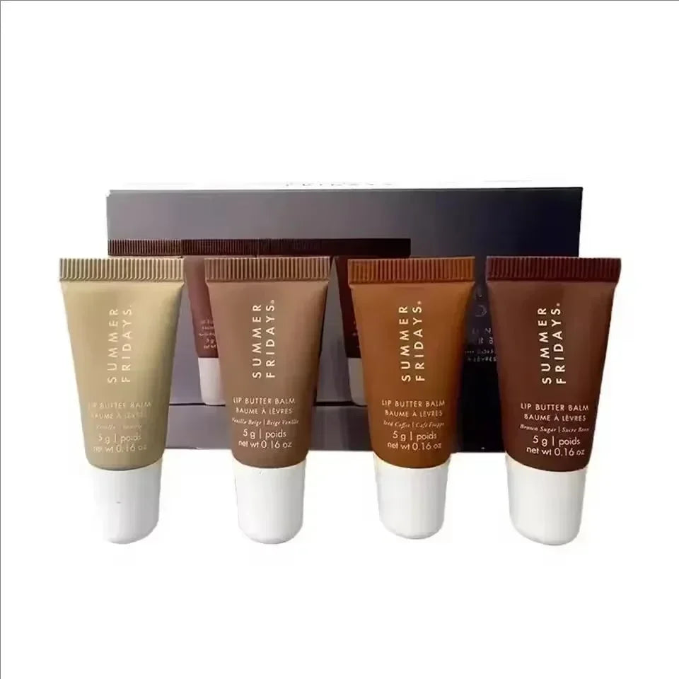 Summer Friday's Vanilla Beige Lip Balm Moisturizing Transparent Lipstick Set Smooth Soft Tube Mirror Lip Gloss Lip Blum Makeup