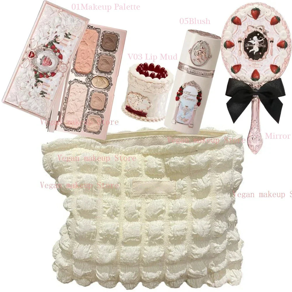 Flower Knows Strawberry Cupid Collection Makeup Kit Full Professional Face Palette Blush Eyeshadow Lip Cream Solid Perfume Sets