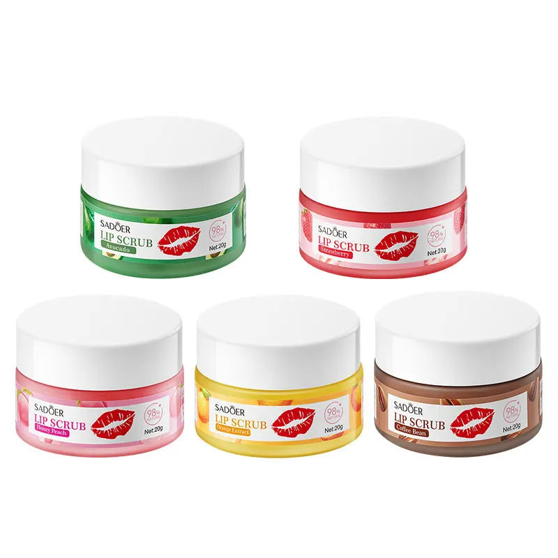 SADOER Fruit Series Strawberry Lip Scrub Dead Skin Moisturizes Brightening Lip Color, Makes Lips Pink