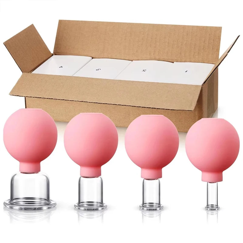 Rubber Face Massager Vacuum Cupping Face Skin Lifting Facial Cups Anti Cellulite Cup Anti-Wrinkle Cupping Therapy Facial Tool