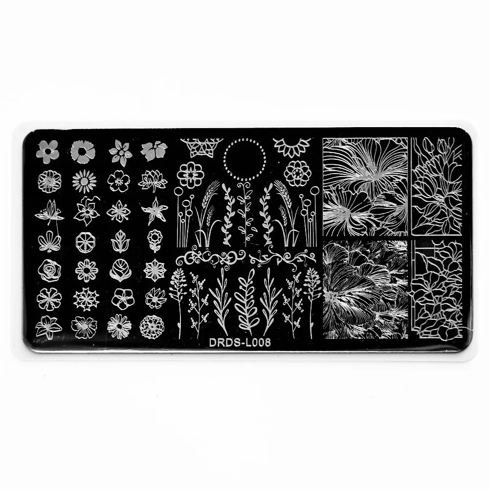 1Pc Nail Art Stamp Plate Geometric Line DIY Stamping Image Plate 6*12CM Nail Stamping Plate Stainless Steel Plate Stencil JR-030