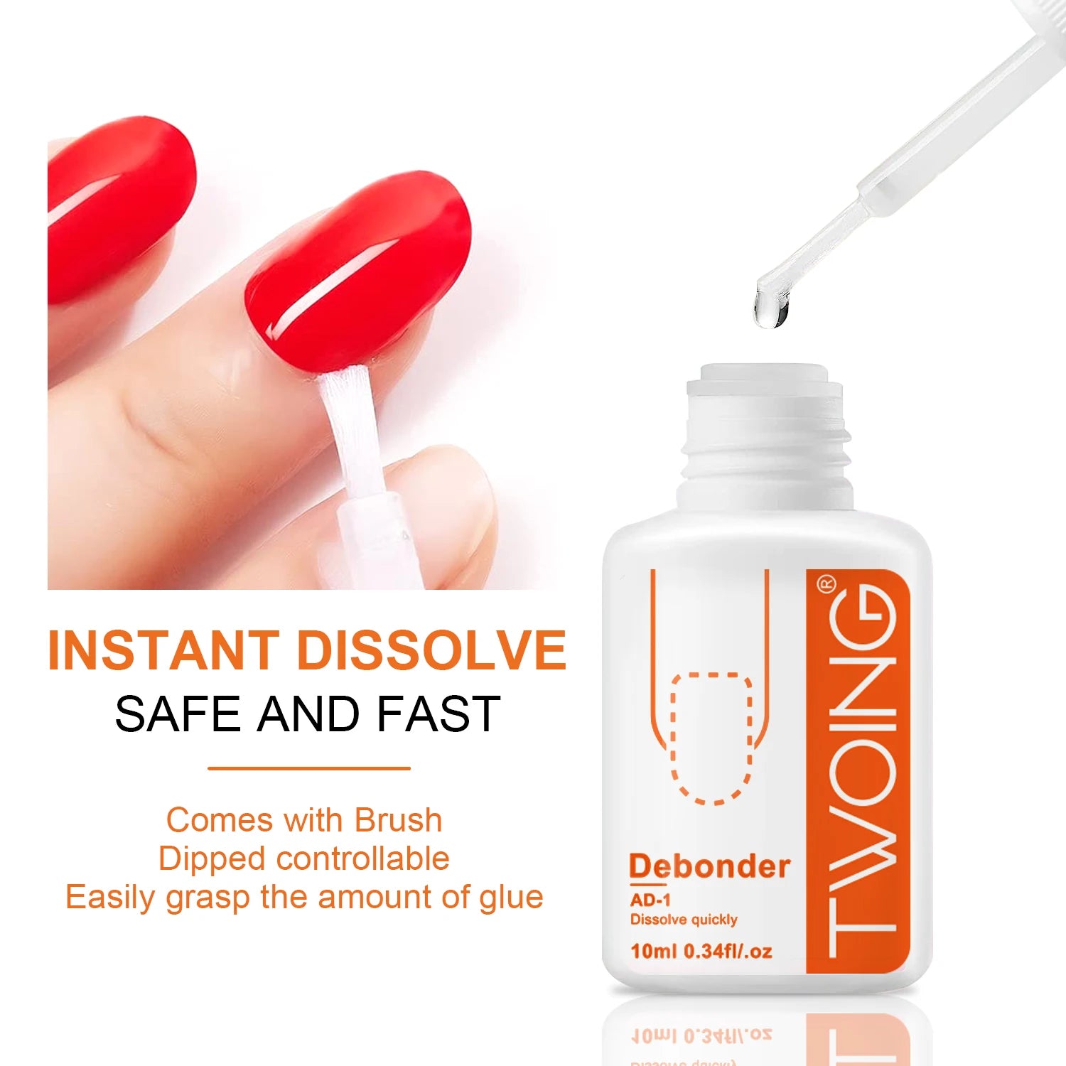 10ml Glues Debonder For Removing False Nails,Press ON Nail,Fake Nail Tips Remover Manicure Accessories Fast Dissolve Liquid