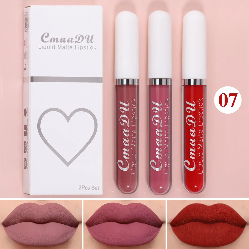 Long-Lasting Velvet Matte Lip Gloss – Liquid Lipstick, Red Lip Makeup for Women, Waterproof, Moisturizing Lip Gloss