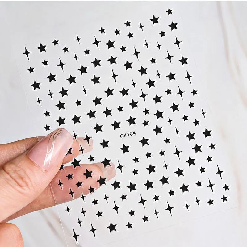 New Star Nail Sticker Nail Stickers Self-adhesive Nail Ribbon Star Sticker Gel Polish Decals Kawaii Accesories ZJT15