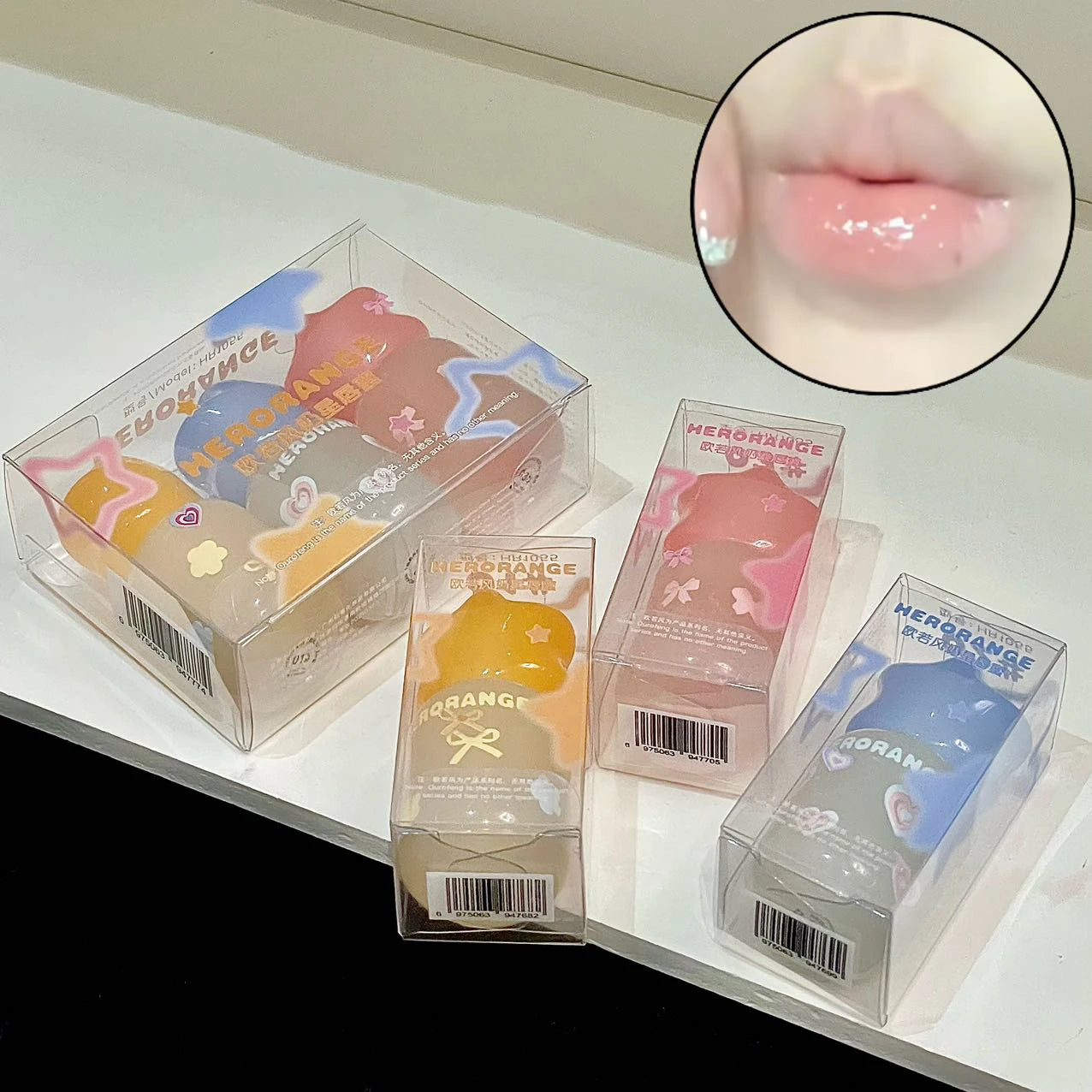 Peach Pink Moisturizer Lip Gloss Hydrating Transparent Fine Shimmer Lip Glaze Lasting Non-Stick Jelly Lip Plumping Korean Makeup