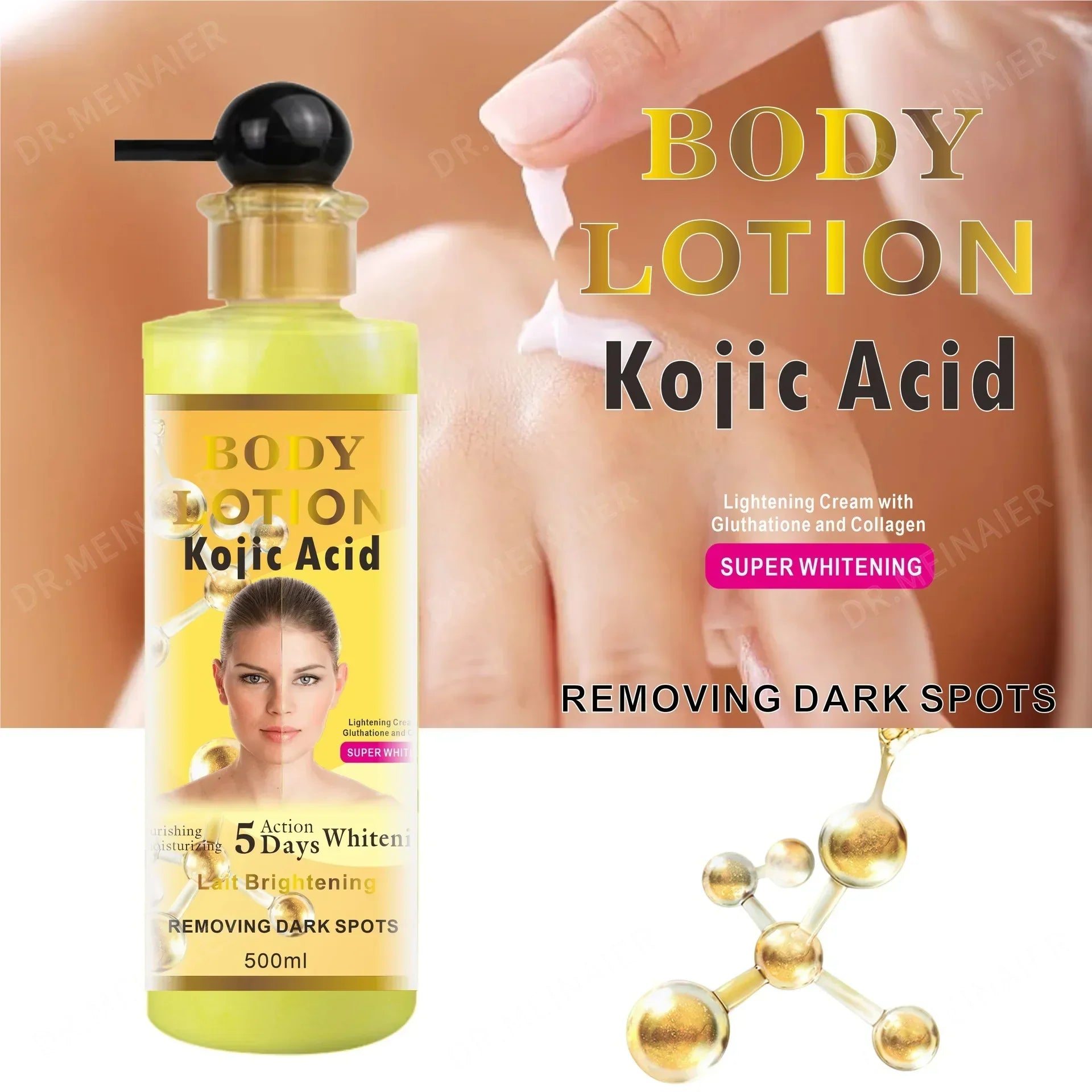500ml Argan Whitening Body Lotion Moisturizing Refreshing and Not Greasy Body Cream Kojic Acid and Carrot Body Lotion