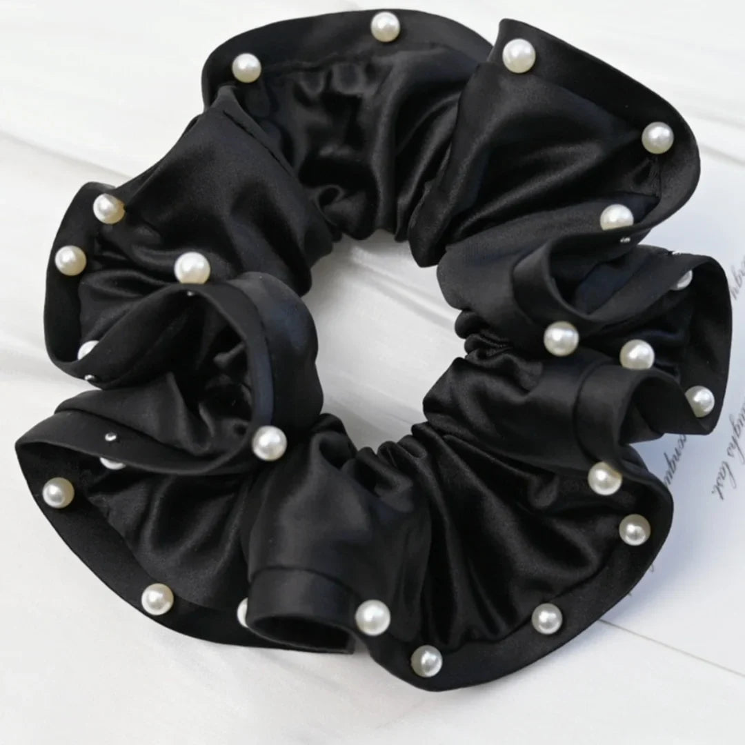 Scrunchies for Hair New Fashion Luxury Satin Silk Hair Loop Bud Shaped HairTies Hair Scrunch for Girls Headwear
