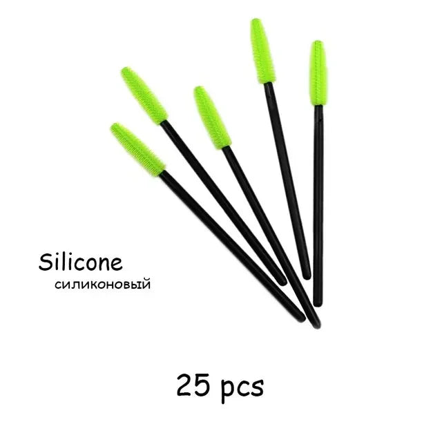 25pcs Silicone Mascara Wands Applicator Disposable Eyelash Brushes Comb Beauty Makeup Brush For Women Eyelash Extension tools