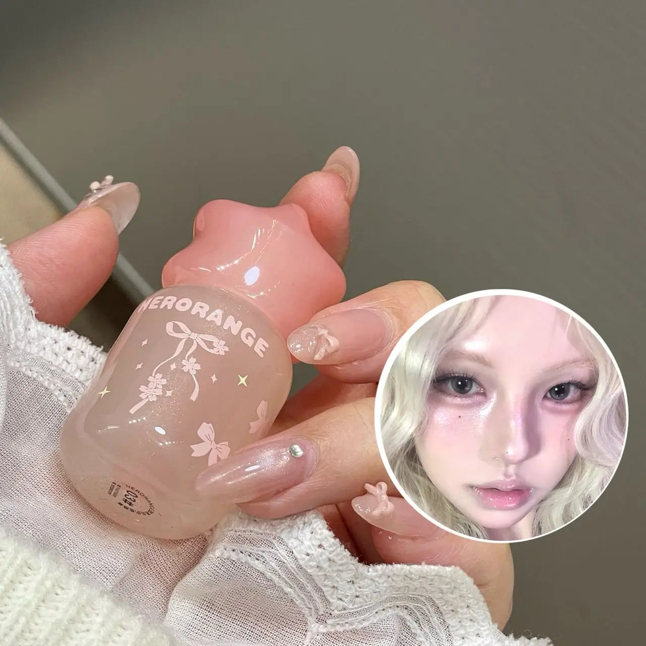 Peach Pink Moisturizer Lip Gloss Hydrating Transparent Fine Shimmer Lip Glaze Lasting Non-Stick Jelly Lip Plumping Korean Makeup
