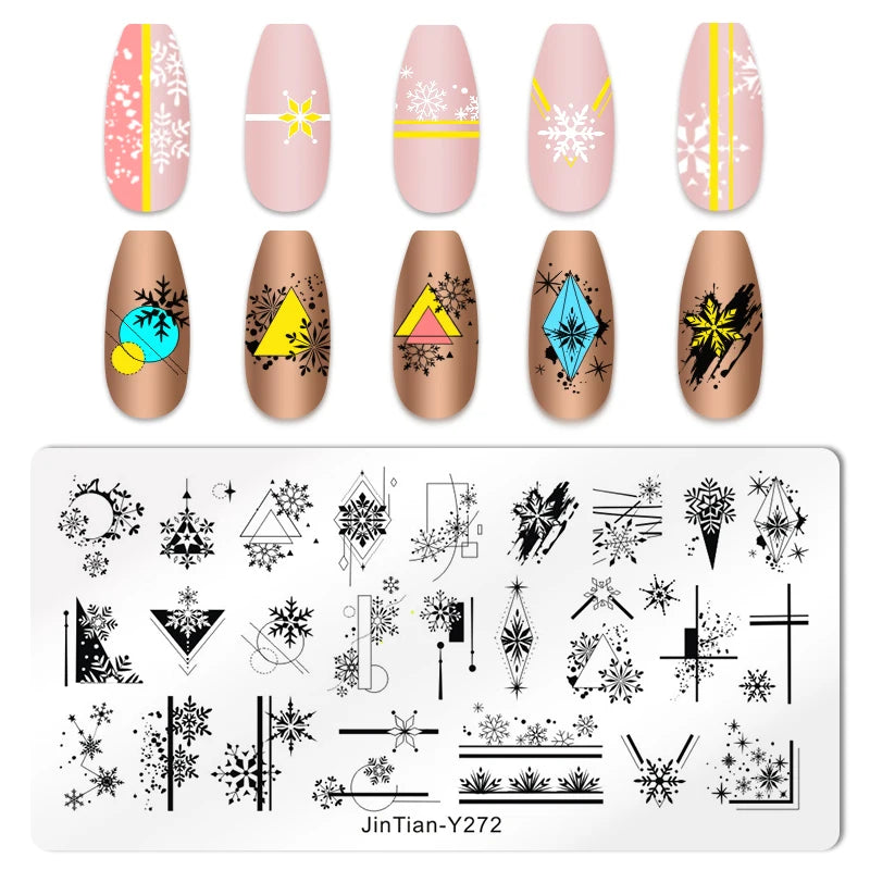 Valentine's Day Nail Stamping Plates Rose Flower Love Theme Nail Art Plate Stainless Steel Halloween Nail Design Stencil Tools