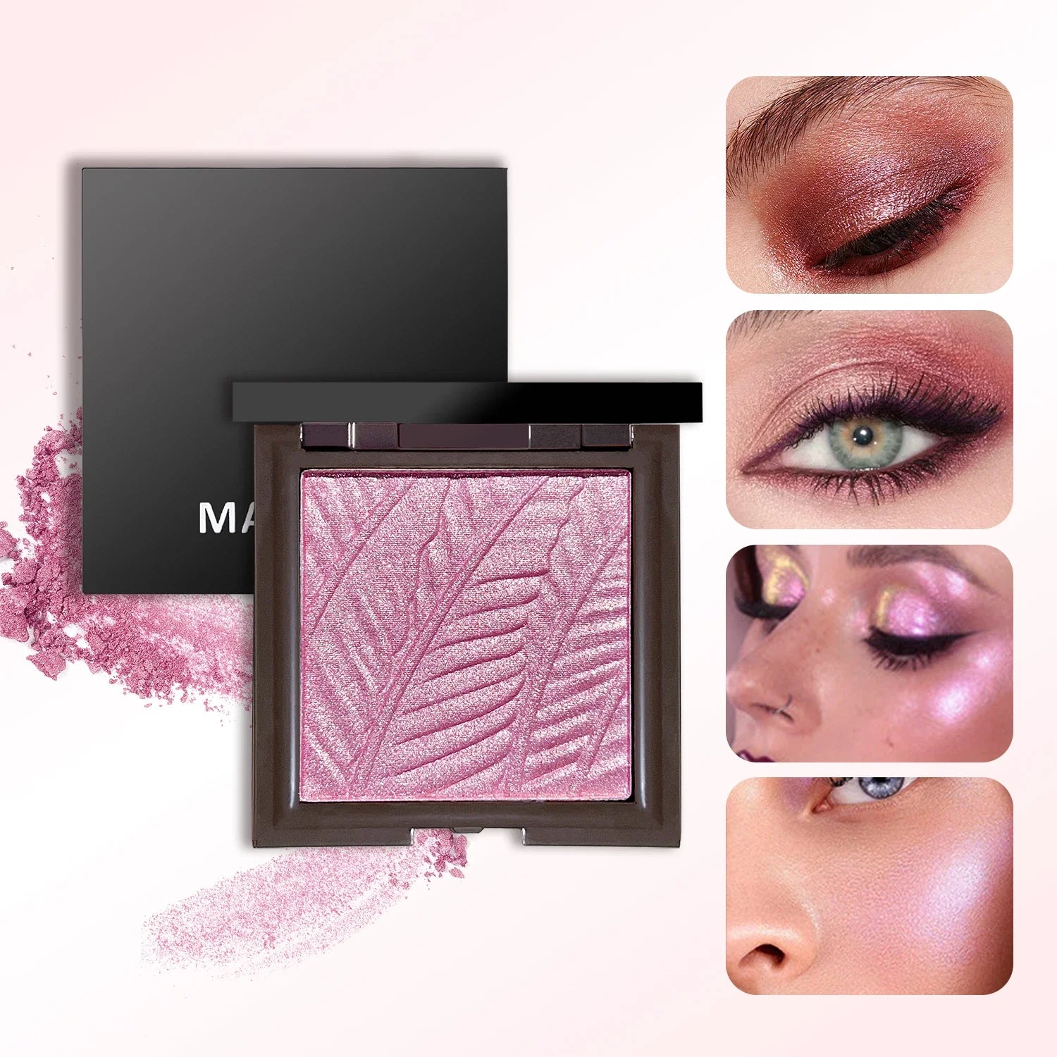 Star Eyes Mini Silver Block 3-in-1 Multifunctional Powder – Highlighter, Eyeshadow & Contour, All-in-One Formula, No Fallout