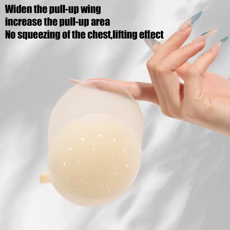 Invisible Thin Silicone Anti-Show Nipple Covers Reusable Anti-Sagging Breast Petals Strapless Bra Breast Patch 