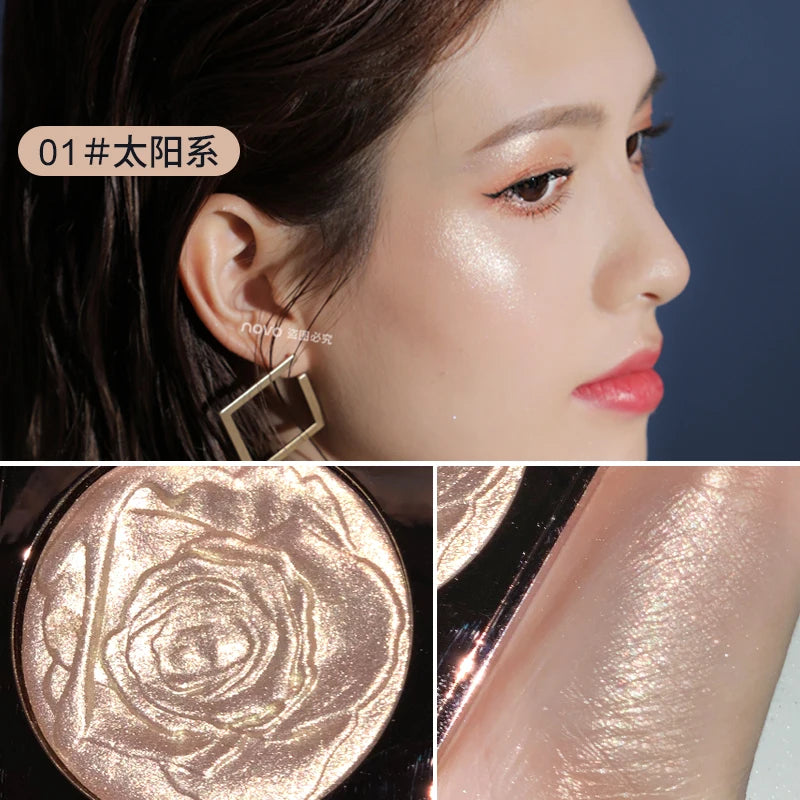 Guicami Highlighter Facial Bronzer Palette Makeup 3D Face Contour Shimmer Powder Illuminator Highlight Cosmetic Concealer