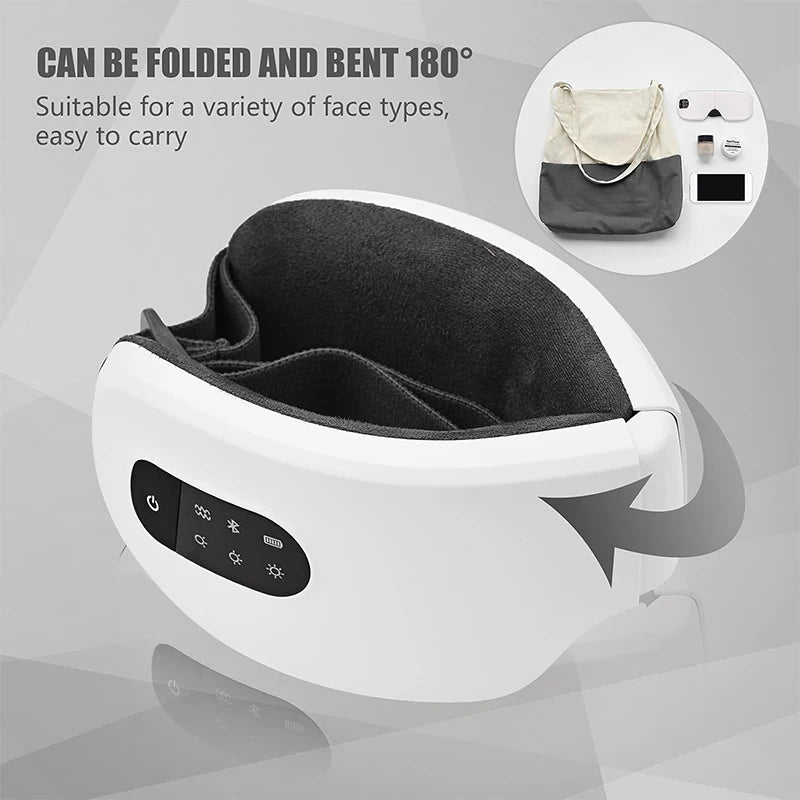 4D Eye Massager Smart Airbag Vibration Eye Care Instrument Hot Compress Bluetooth Eye Massage Glasses Fatigue Wrinkle HealthCare