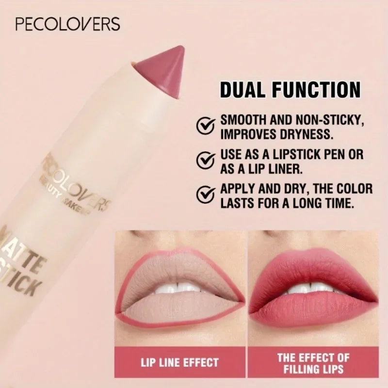 Red Lipstick Waterproof Lasting Plump Lip Glaze Silky Natural Outline Velvet Moisturizing Lip Gloss Makeup Lipliner Pen