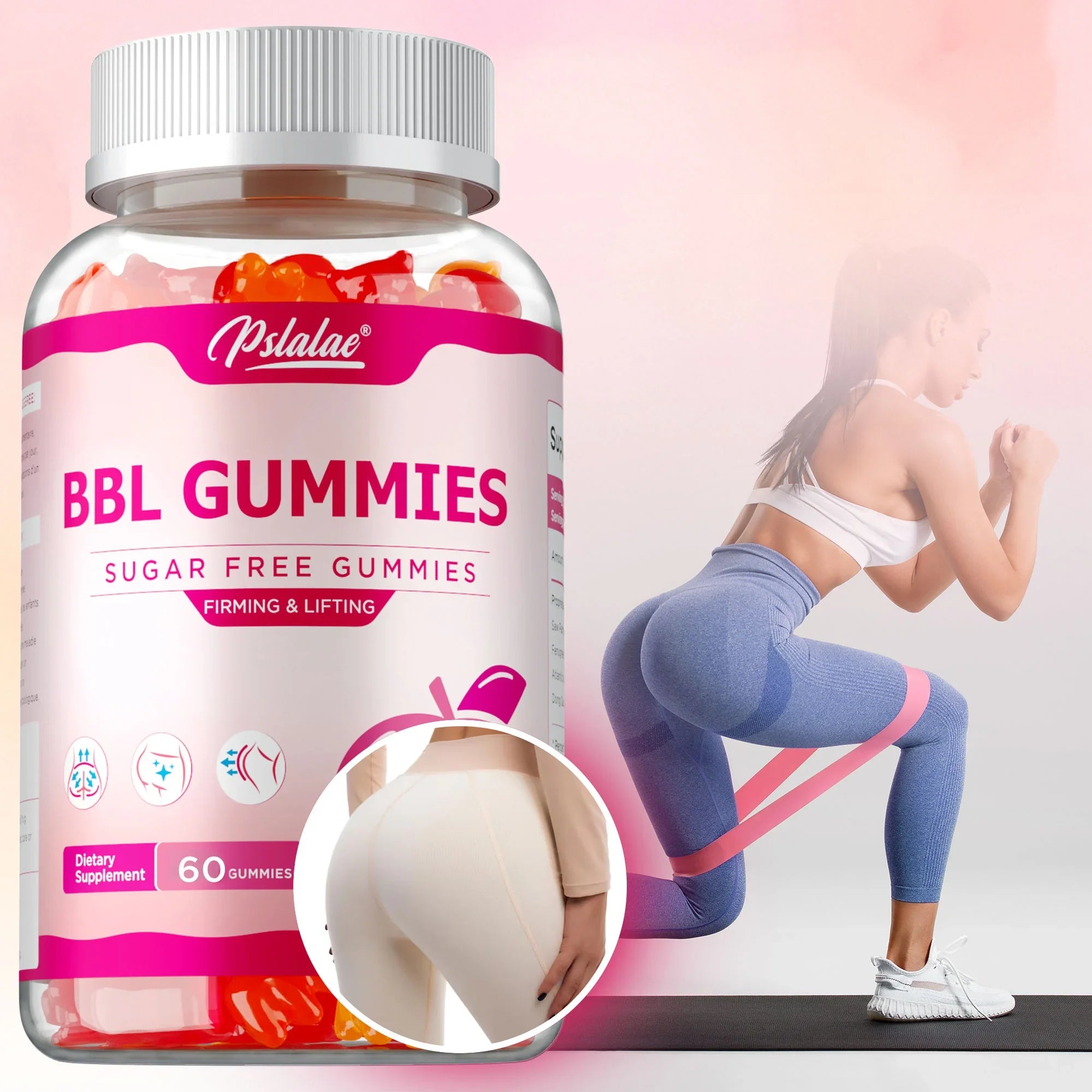 BBL Gummies - Big Butt, Manage Body Shape, Improve Appearance, Increase Confidence, Sculpt Your Butt and Hips - 60 Capsules