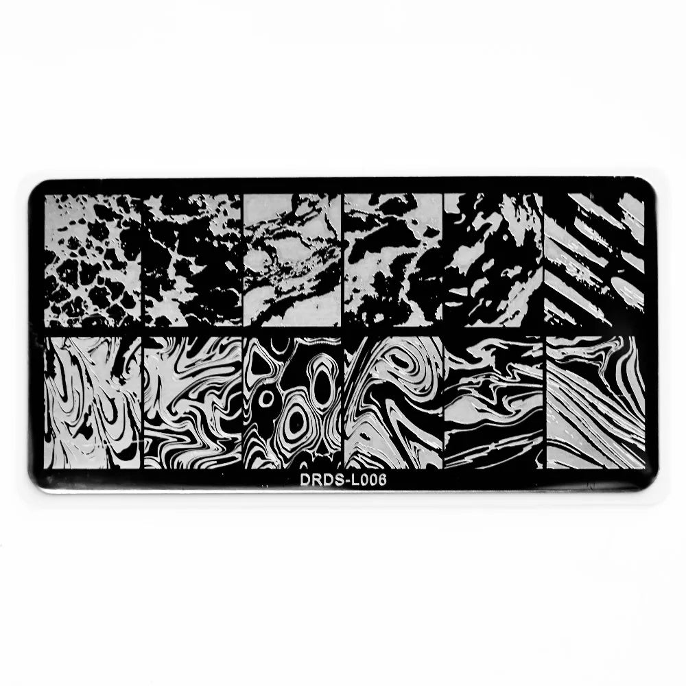 1Pc Nail Art Stamp Plate Geometric Line DIY Stamping Image Plate 6*12CM Nail Stamping Plate Stainless Steel Plate Stencil JR-030