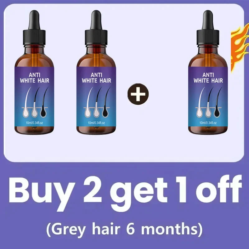 24 NEW White To Black Gray White Hair Serum Natural Color Repair Nourish Essence Anti-gray Care for Men Women