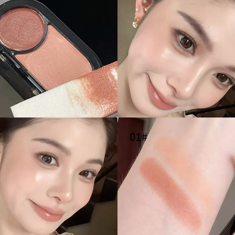 Herorange Crimson Shadow Dual-Color Multi-Use Cream Has a Fine Texture, Long-Lasting Color, Natural Nude Makeup, Pearlescent Matte Highlighter Blush Cosmetics