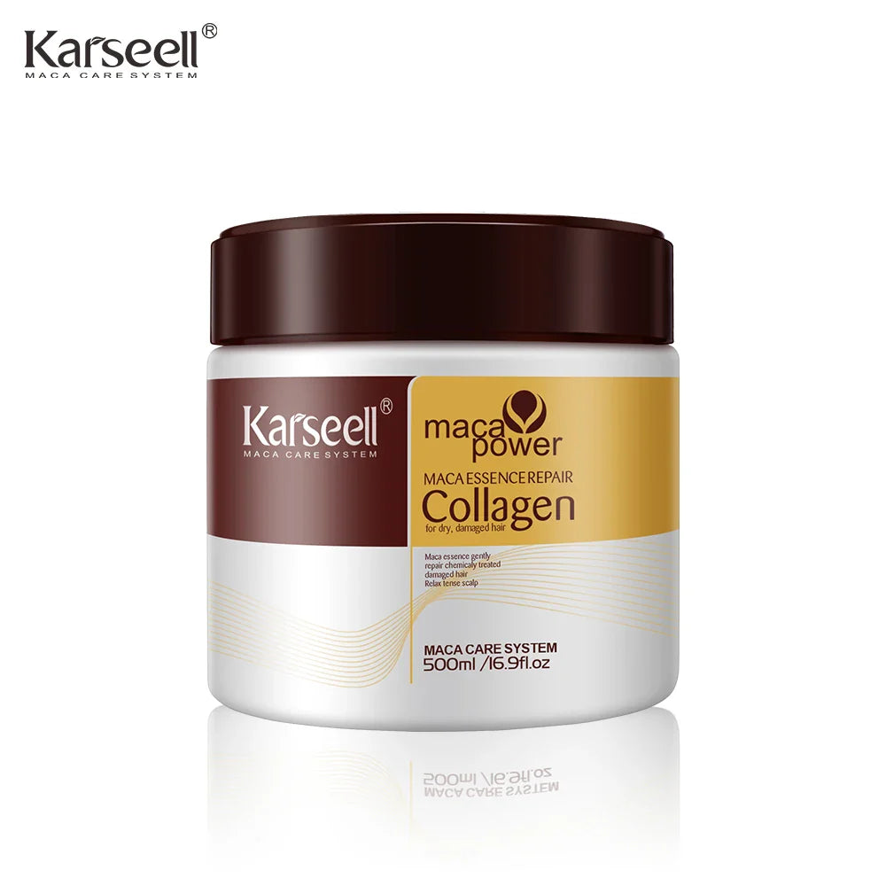 Karseell 500ml Collagen Hair Treatment Deep Repair Conditioning Argan Oil Hair Mask Essence for Dry Damaged Hair All Hair Type