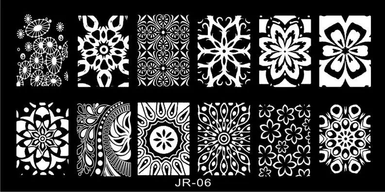 1Pc Nail Art Stamp Plate Geometric Line DIY Stamping Image Plate 6*12CM Nail Stamping Plate Stainless Steel Plate Stencil JR-030