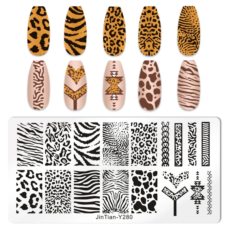 Valentine's Day Nail Stamping Plates Rose Flower Love Theme Nail Art Plate Stainless Steel Halloween Nail Design Stencil Tools