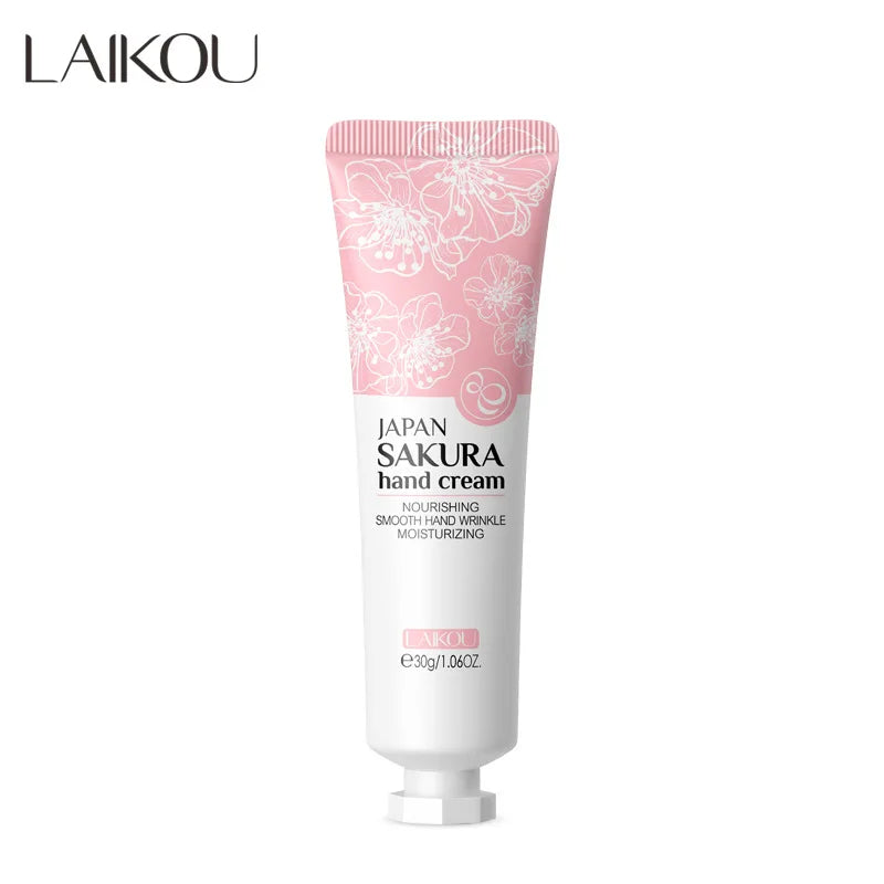 LAIKOU Sakura Hand Cream Whitening Wrinkle Removal Anti-crack Moisturizing Fade Fine Lines Korea Skin Care Health Beauty 30g