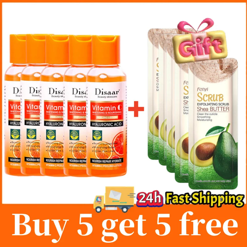 Yellow Peeling Lotion Oil 100% Organic Bleaching Dark Skin Exfoliating Whitening Nourishing Hyaluronic Acid Moisturiz Body Scrub