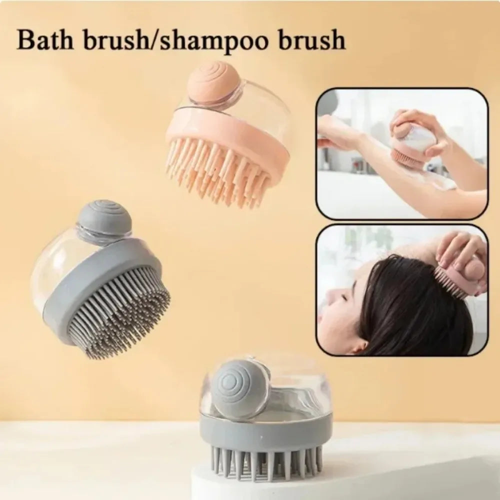 Shampoo Comb Brush Liquid-Infused Hair Brush Head Cleaning Massager Pet Bathing Scalp Massager Multi-functional Body Scrub Brush