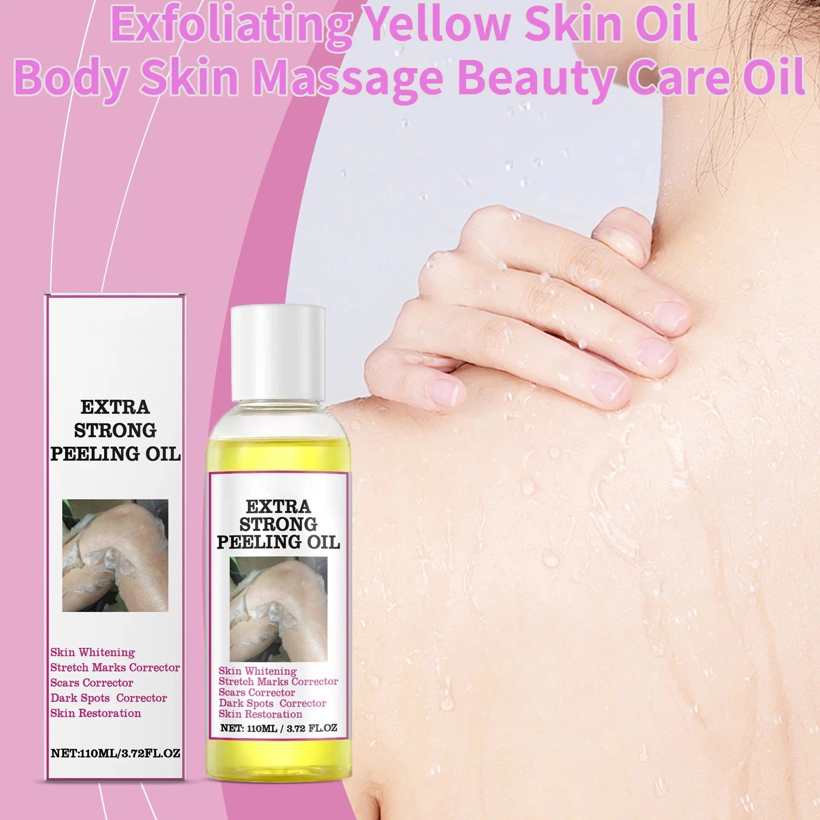 Exfoliating Yellow Skin Oil For Body Skin Moisturizing Nourishing Brightening Firming Moisturizing Massage&Beauty Care Oil 110ml